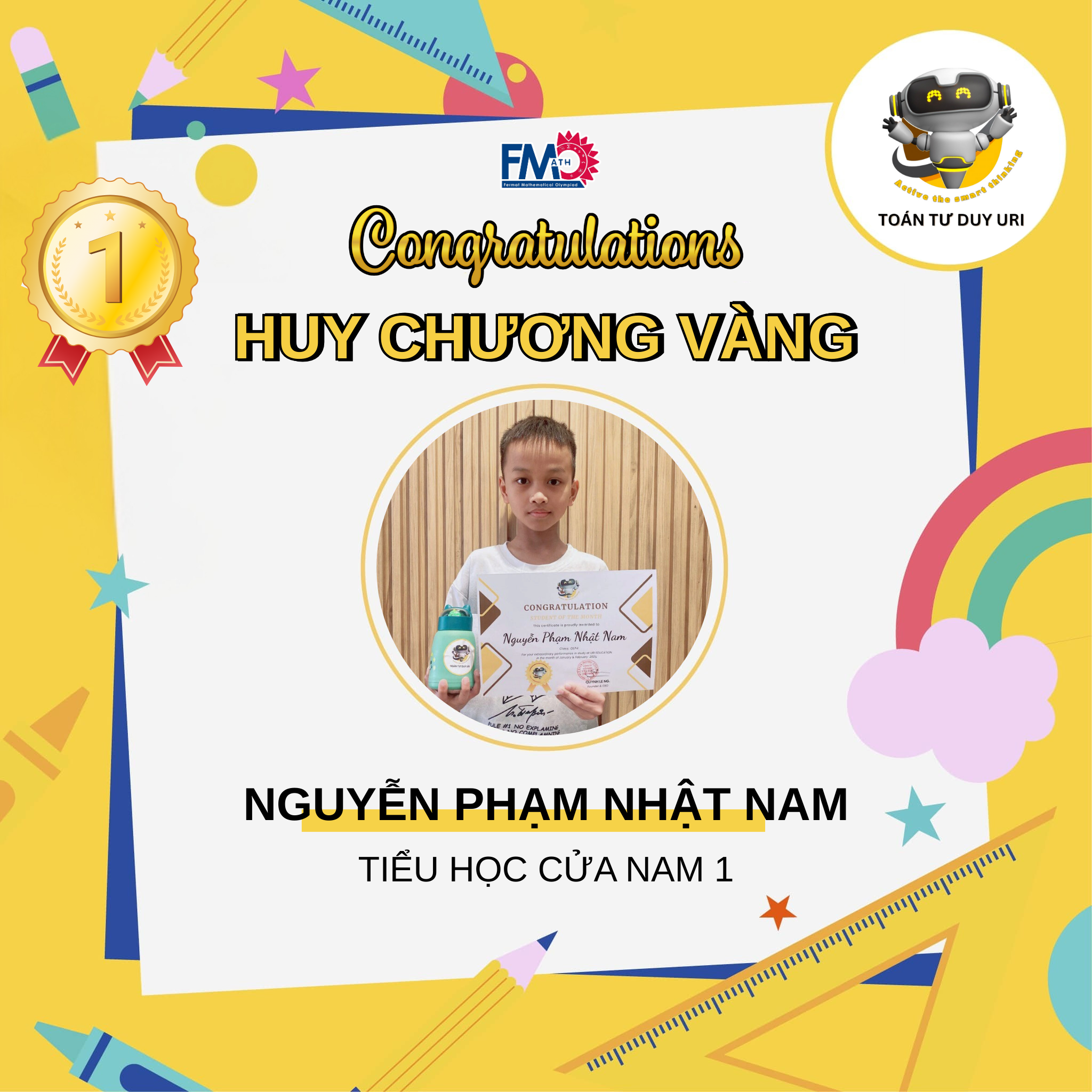 CHÚC MỪNG 25 CHIẾN BINH URI TOẢ SÁNG TẠI VÒNG CHUNG KẾT QUỐC GIA KỲ THI OLYMPIC TOÁN HỌC QUỐC TẾ FMO 2025 - 2026